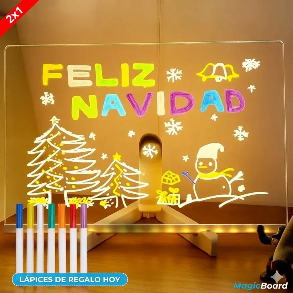 G - Pizarra Con luz + Lapices - Magik